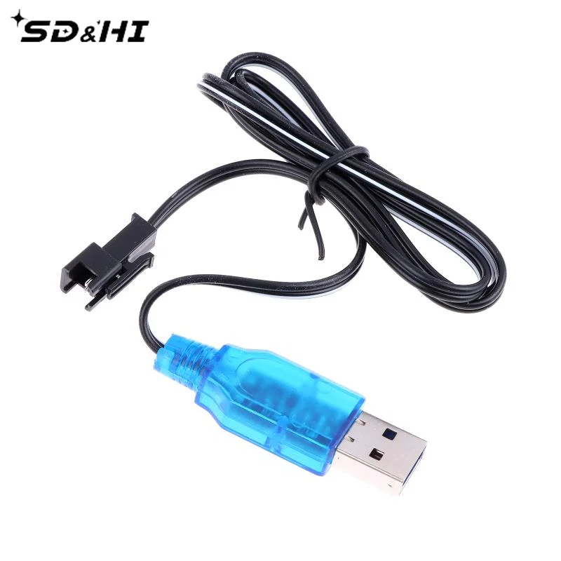 USB Charger Cable For 3.7V 400mA Lithium Battery Charger SM-2P Forward Plug Electric Toy With 60CM USB Charging Cable