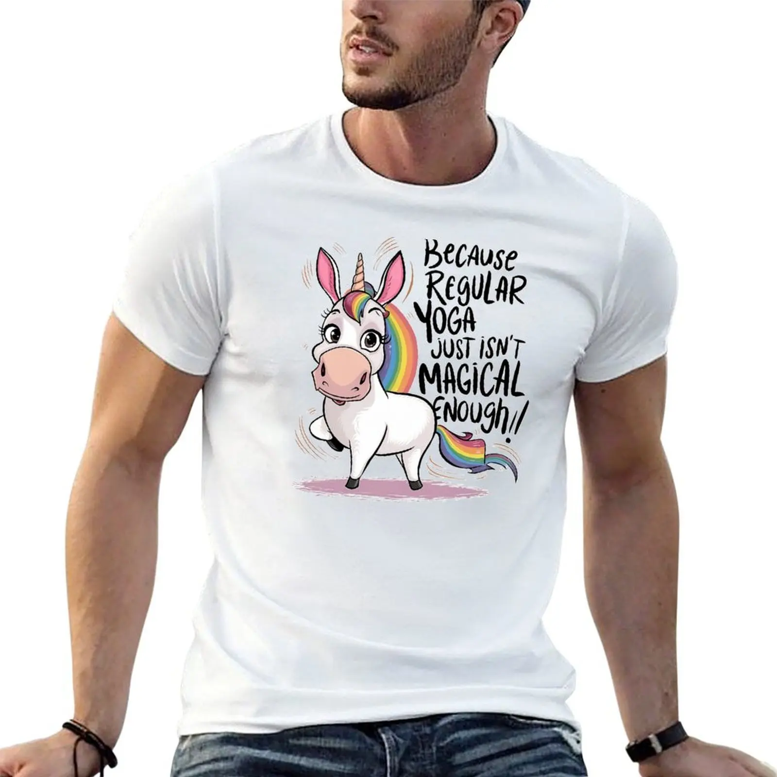 

unicorne doing yoga ! T-Shirt funny t shirts cotton t shirt man plain T-Shirt
