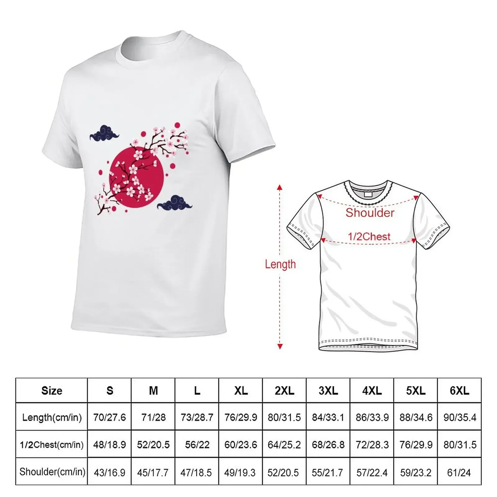 Japan Cherry Blosom T-Shirt quick drying for a boy anime stuff street wear Men's cotton t-shirt