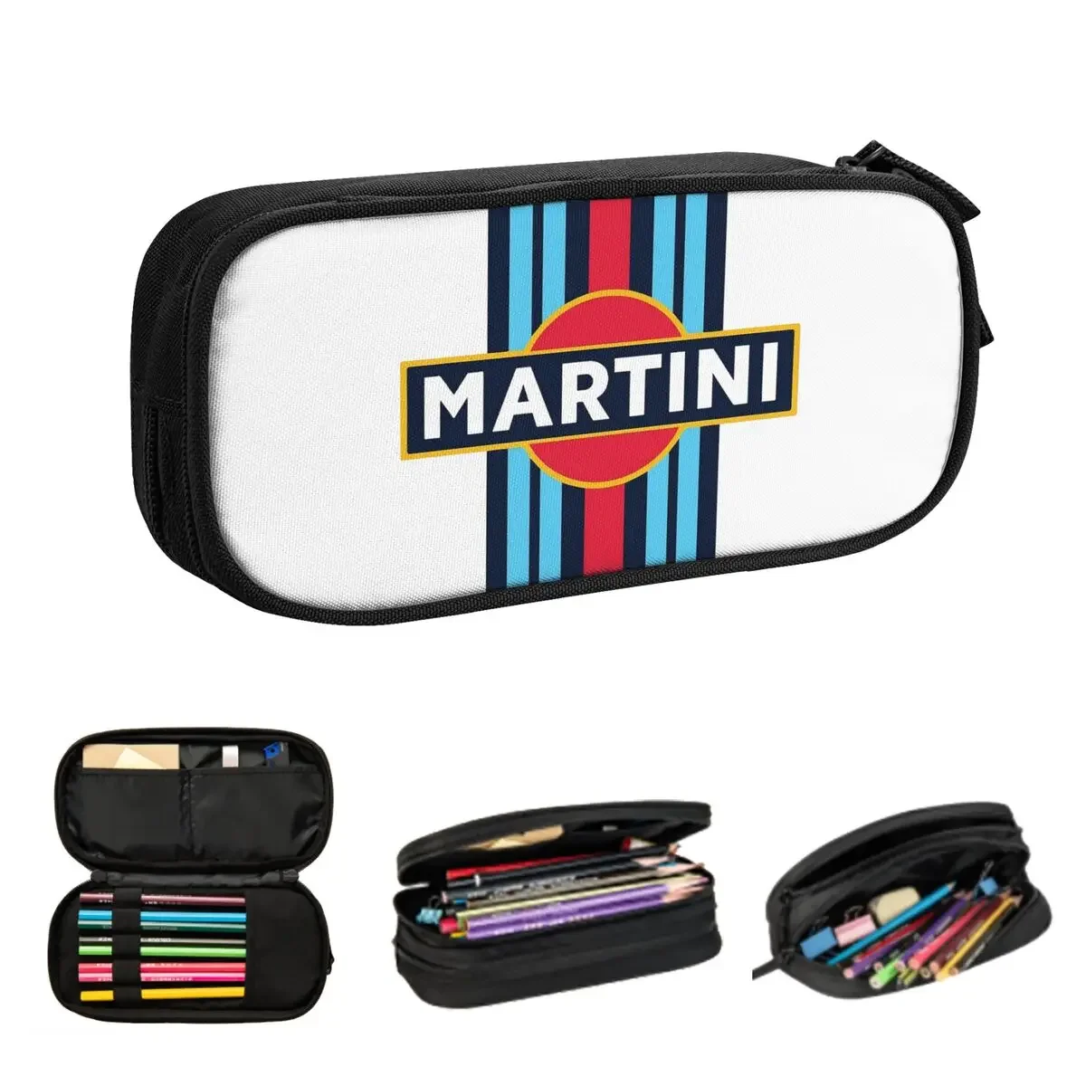 

Martini Racing Pencil Cases Large Capacity Pen Bags Pen Box Pencil Pouch For Boys Girls Students Stationery School Office