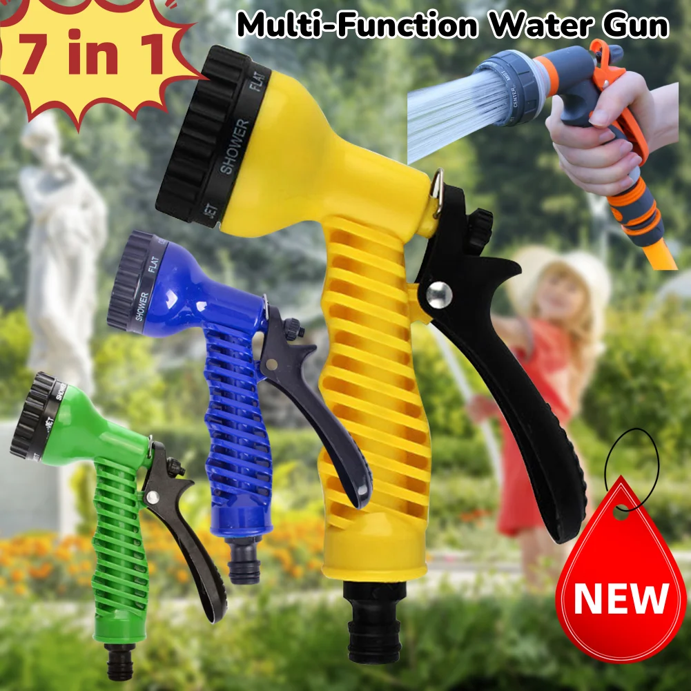 High-Pressure Water Spray Gun Car Washer Hose Nozzle Garden Watering Sprinkler Home Cleaning Water Gun For Plant Flower Lawn Veg