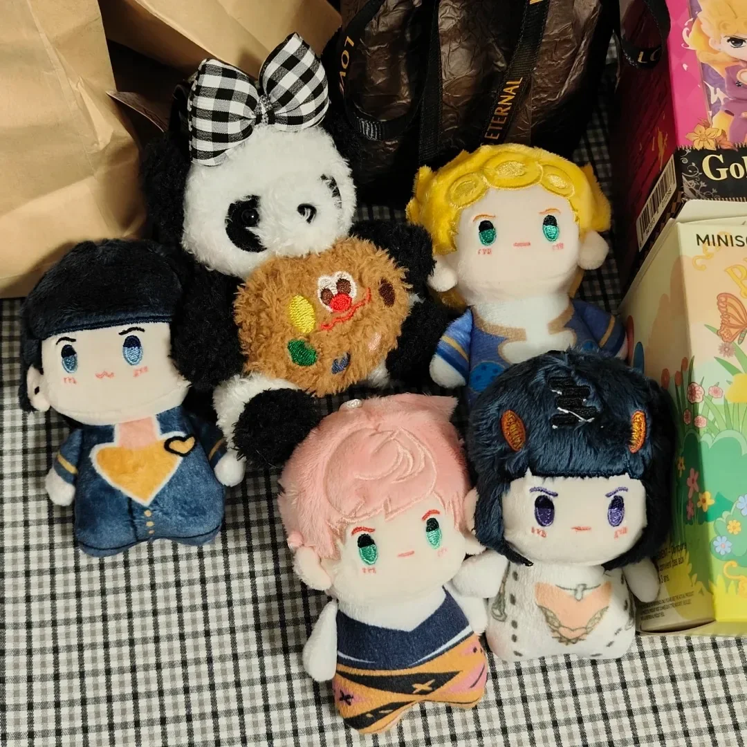 Anime Fans Gift JoJo Golden Wind Plush Keychain Kawaii Chibi Stuffed Doll Cute JoJo Plushie Bag Charm for Birthday Present