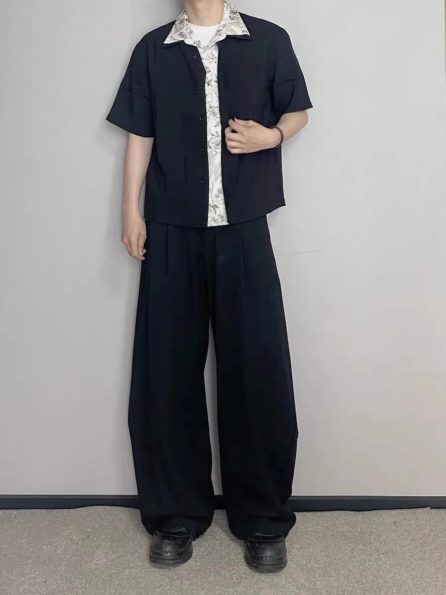 

Льняной воротник с цветочным принтом Bla, мужской ор Све, отложной воротник, летняя одежда, Jaet, свободная посадка, простой подростковый костюм