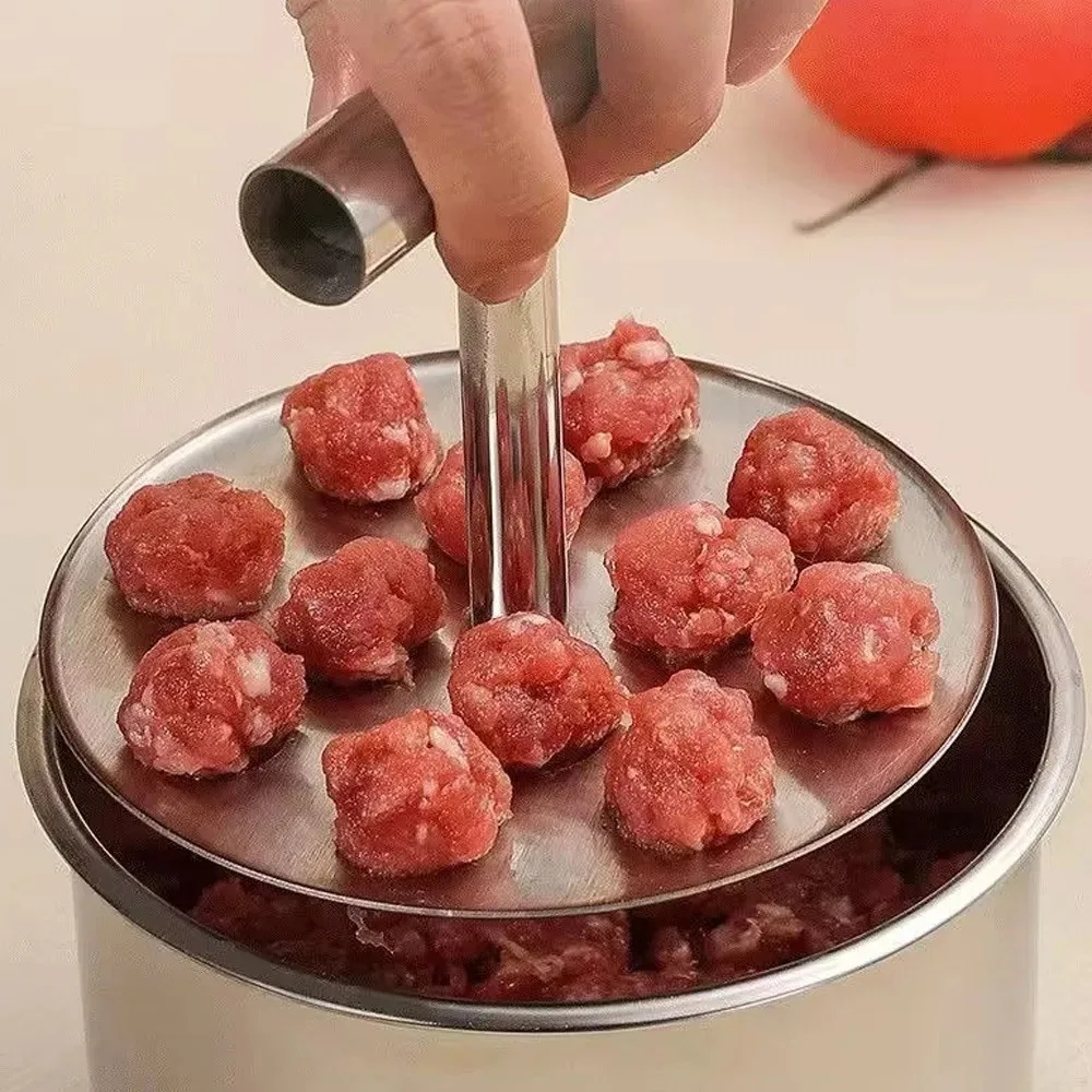Prensa de albóndigas de acero inoxidable, máquina Manual de albóndigas, molde multifuncional para hacer bolas de carne, herramientas de cocina para el hogar