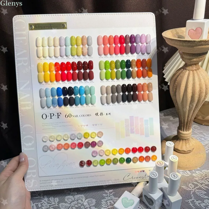 Glenys 60 couleurs vernis à ongles gel net rouge populaire gel d'immersion couleur correspondant carte nail shop essentiel nail art vernis ensemble