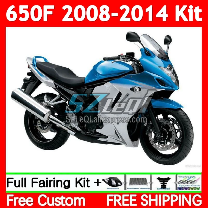 GSX650F For SUZUKI GSXF 650 C GSXF650 08 09 11 12 13 14 70No.26 Cyan white GSX 650F 2008 2009 2010 2011 2012 2013 2014 Fairing