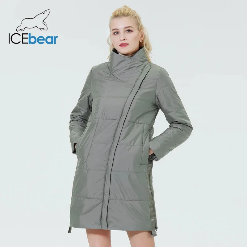 ICEbear 2023 new women\'s spring jacket hooded cotton warm fashion coat high quality brand female hooded parkas GWC22031I