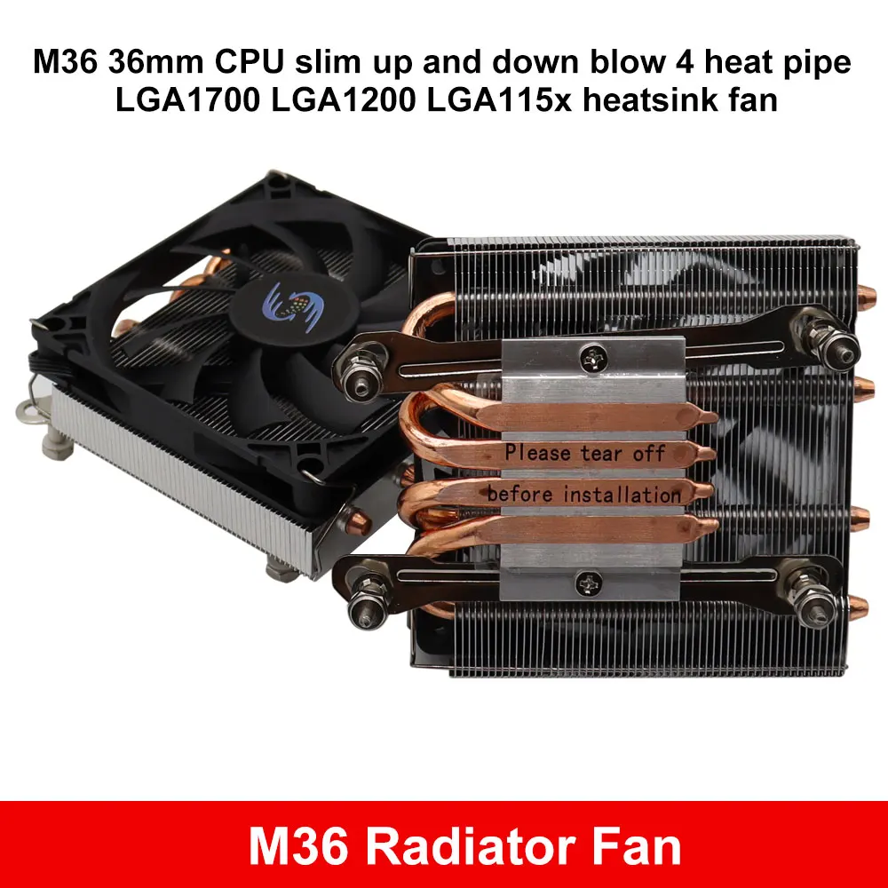 

CPU Heatsink 4 Heat Pipe AM4 LGA1700 LGA1200 LGA115x Radiator Cooling Fan for A4 Chassis for Intel LGA1700/ 1200/ LGA115X/ 775