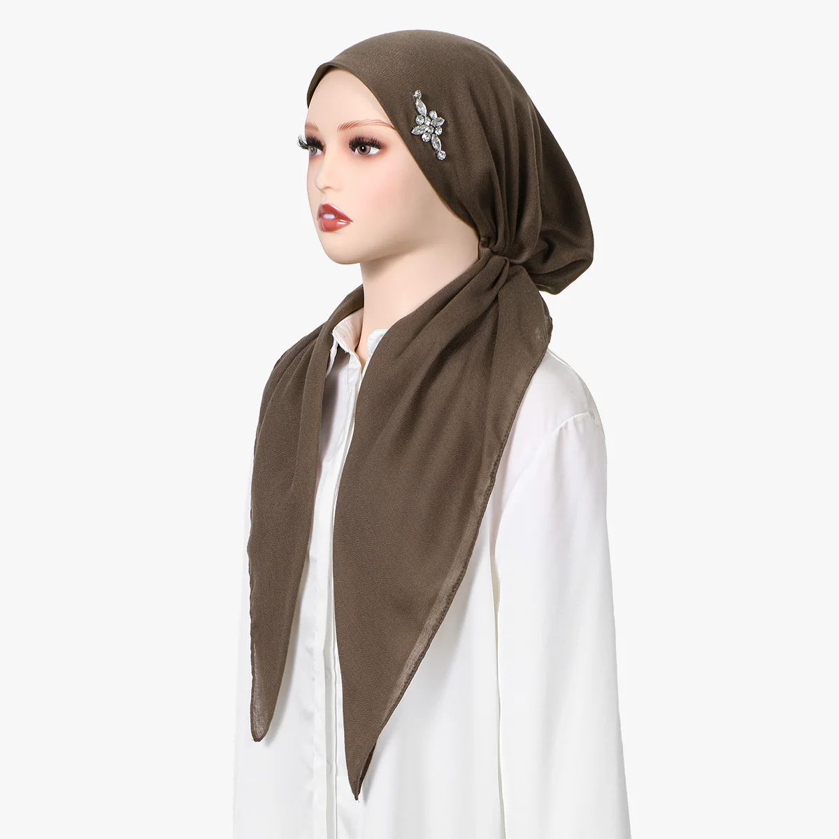 

Эластичная повязка на голову из хлопка и льна для женщин, мусульманская шапка-хиджаб, модный мгновенный платок, исламский тюрбан, бандана, 65*23 см