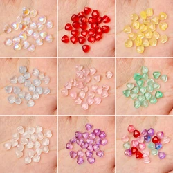 20pcs Love Heart Lampwork Glass Beads Mixed Colors Czech Crystal Loose Beads For Jewelry Making DIY Bracelets Accessories 6mm