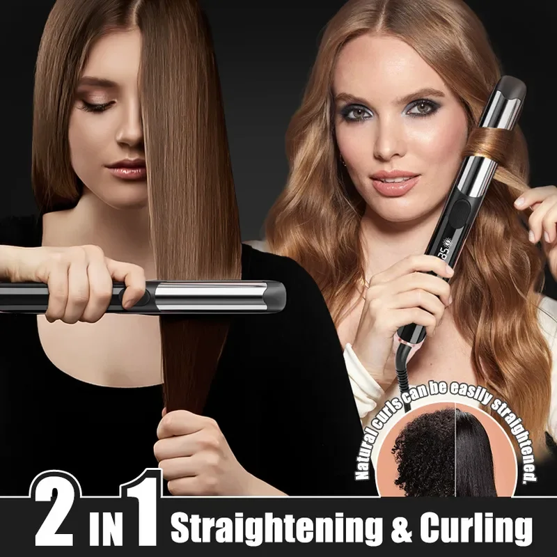 Cross-border Hair Straightener 2-in-1 Dual-purpose Hair Straightener Splint Multifunctional Curling Iron Hair Straightener