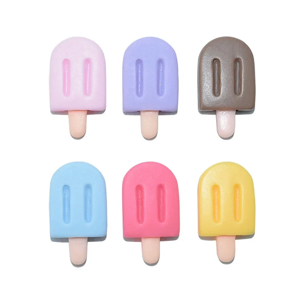 20 Pcs/pack Resin Color Miniature Ice Cream Miniature Food Play Diy Cream Mobile Phone Case Ear Studs Hair Clip Accessories