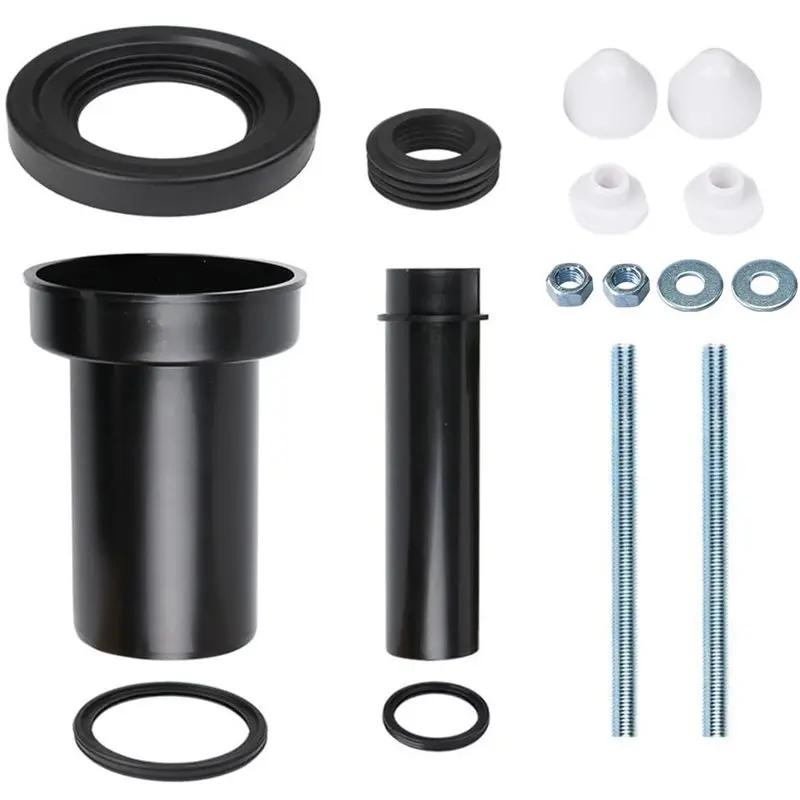 ABZC-Replacement Concealed Toilet Tank Flushing Pipe 18.5Cm Straight Pipe Set With Screws(1Set) Drain Pipe System