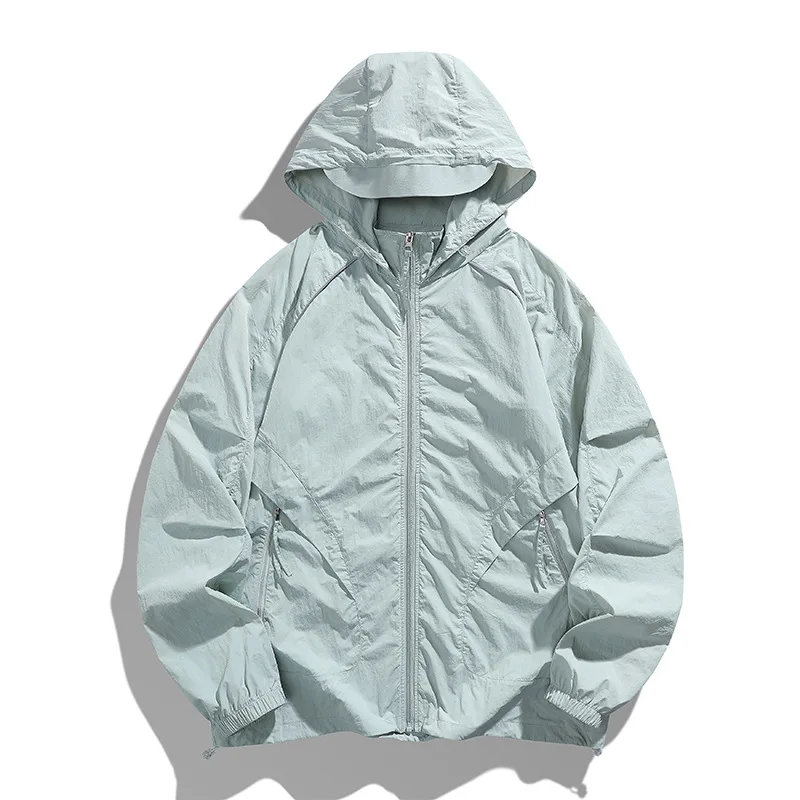 Men Coat Summer New Thin Simple Solid Color Sun-protective Male Jacket Loose Long Sleeve Hooded Lightweight Man Outerwear