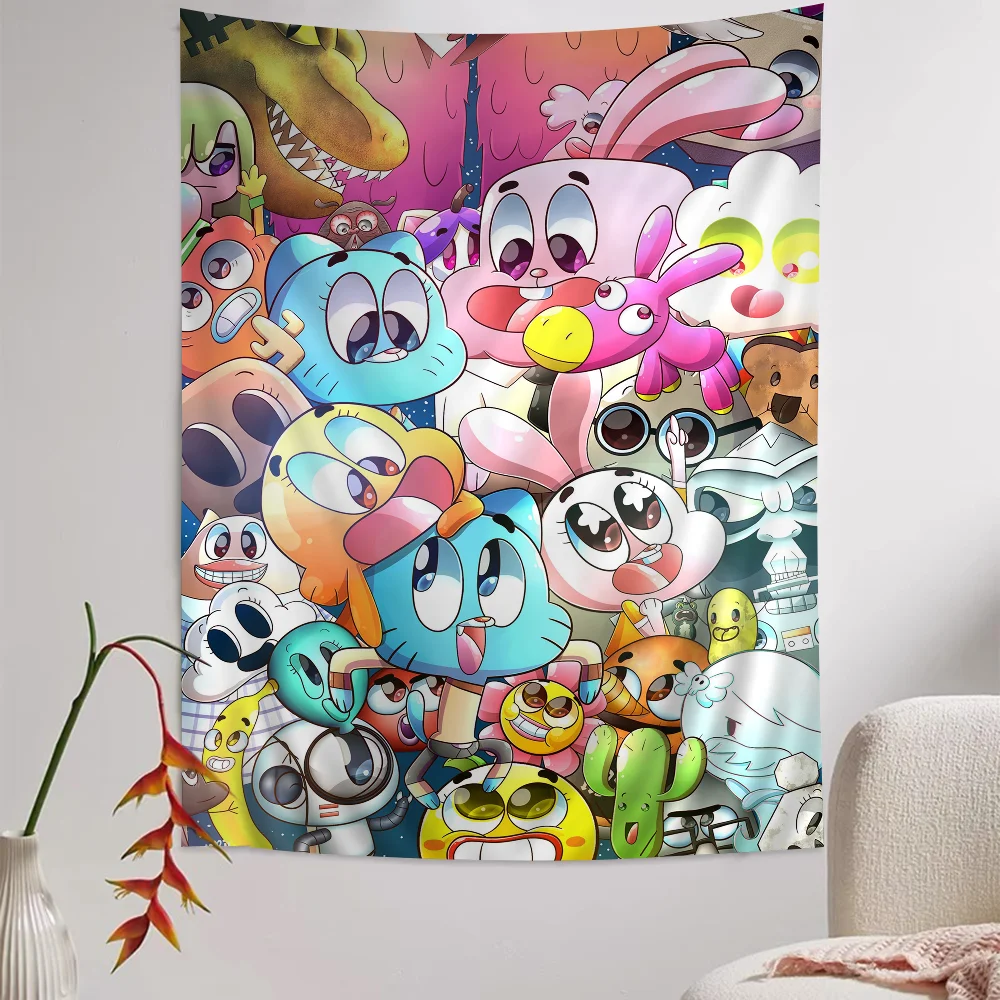 The Amazing Funny W-world Of Gumball Hippie Wall Hanging Tapestries for Living Room Home Dorm Decor Art Home Decor