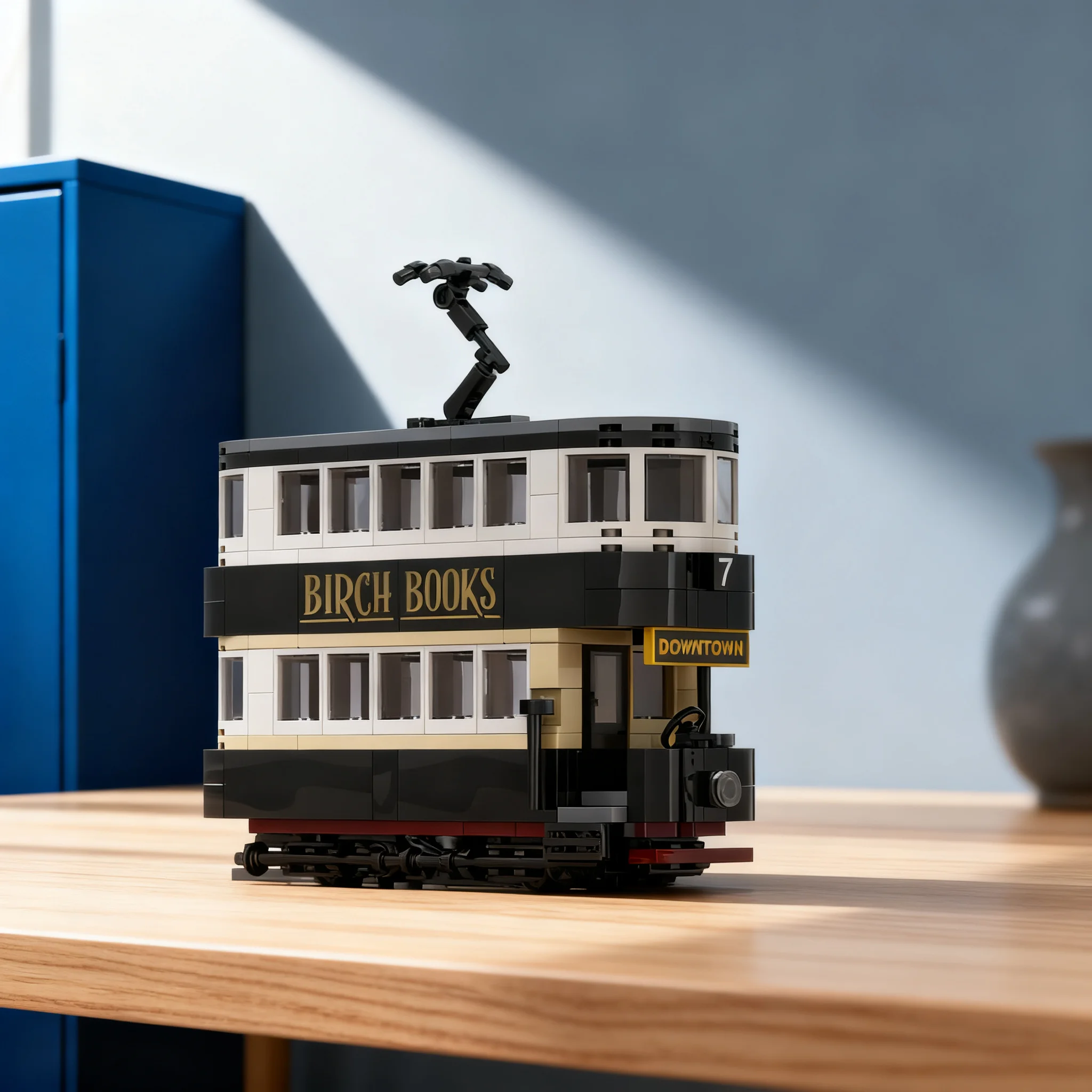 744pcs MOC Vintage Double Decker Tram Train Model Building Blocks Architecture Toys Christmas Gift DIY Education Kids Brick