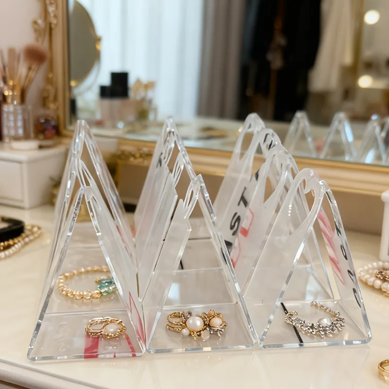 

Набор из 12 прозрачных акриловых треугольных подставок для конфет и подарков, для упаковки подарков на вечеринках, хранения украшений и декора