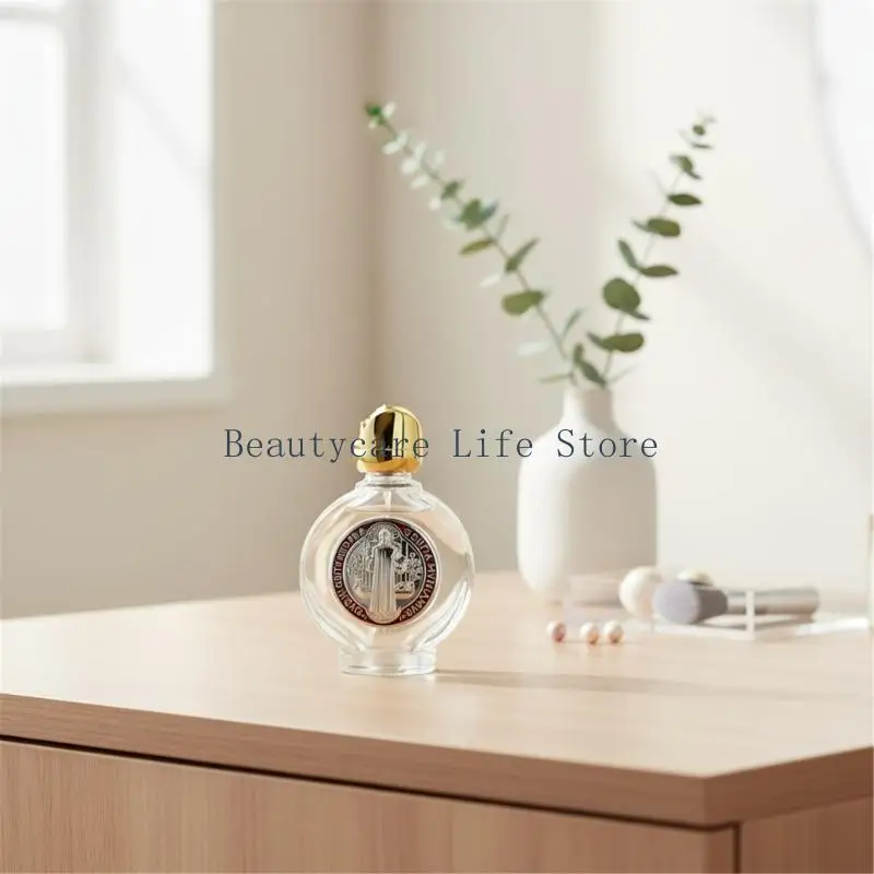 652C 10Pcs 15ml Cosmetic Equipped Glass Containers Showcasing Rose Pattern Bottle