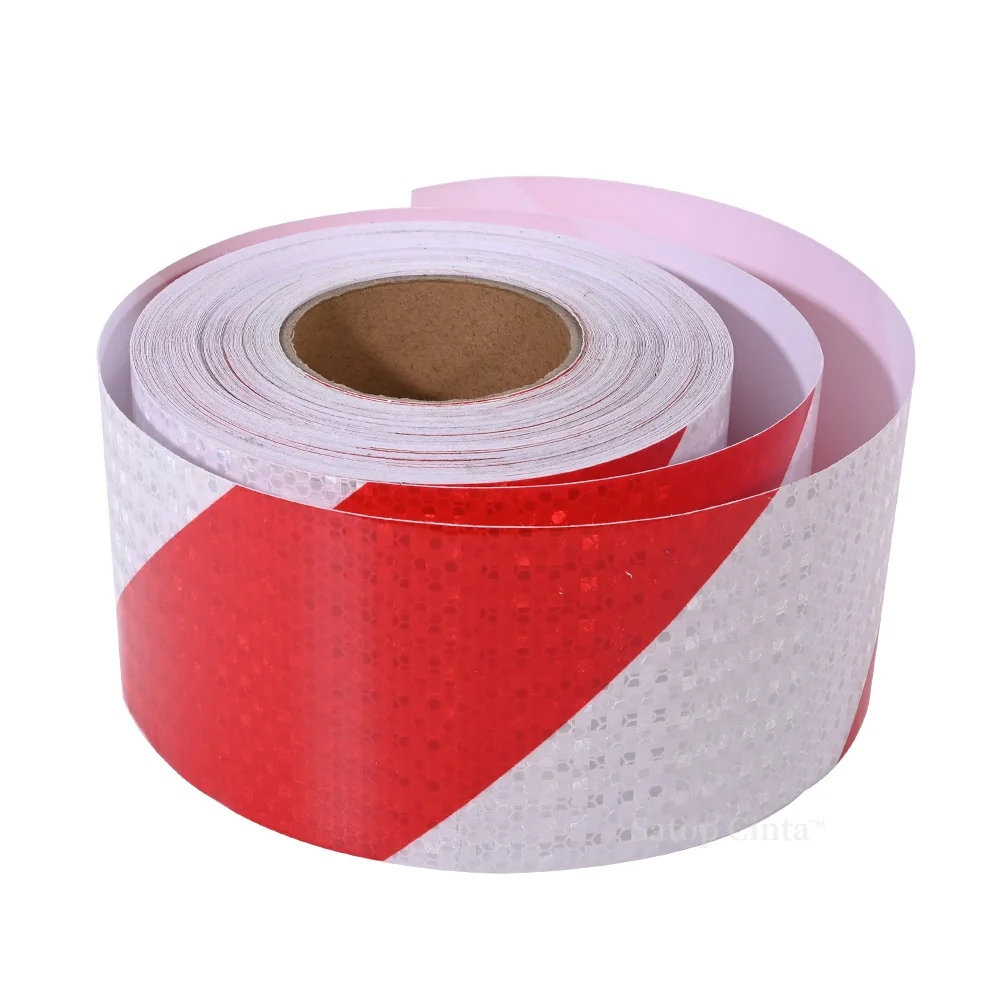 10cm*10M High Visibility Twill Reflectors Stickers Bright Left White Red Self-adhesive PVC Reflective Safety Tape For Trucks Car