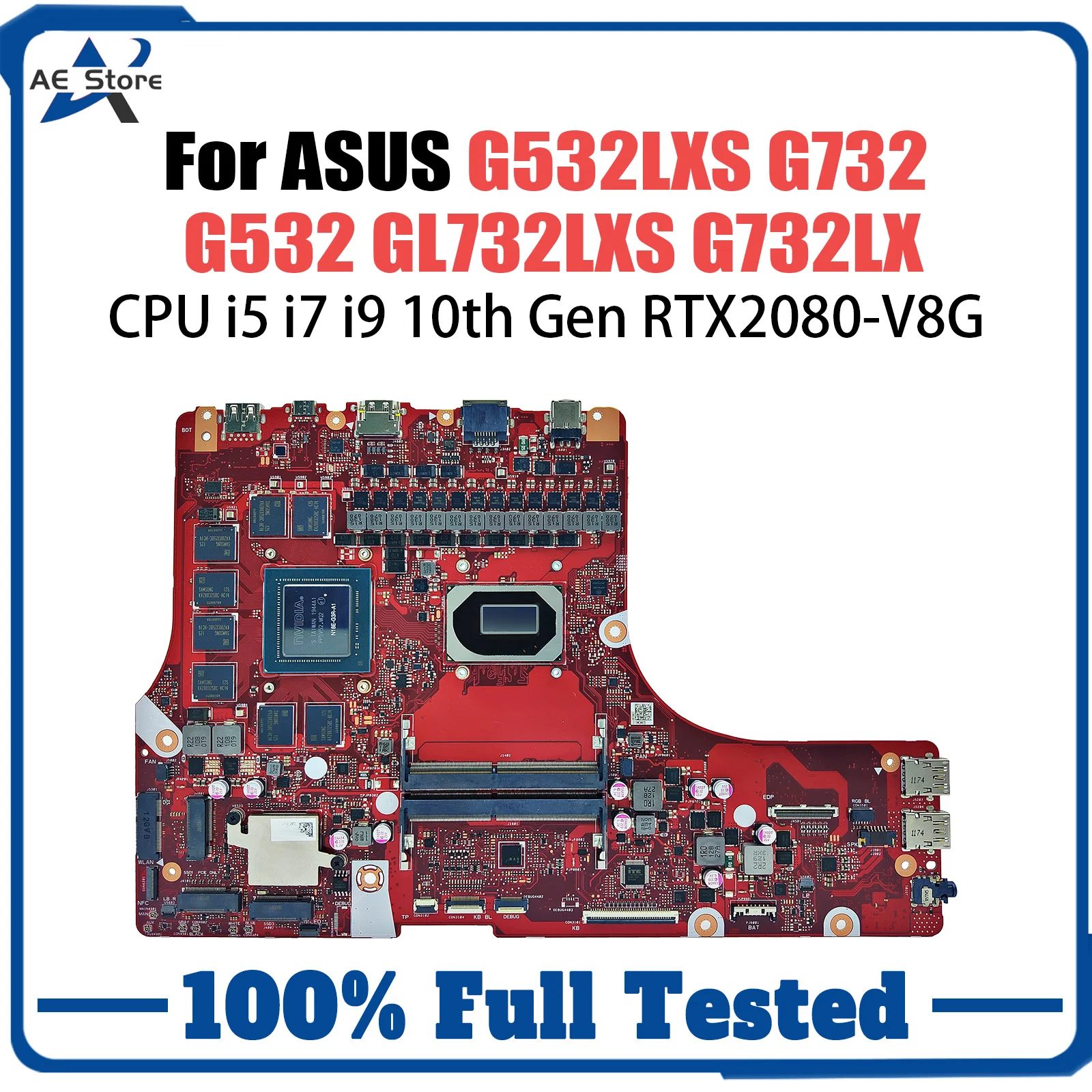 Placa-mãe para asus rog strix cicatriz 17 g732 g532 g532lxs gl732lxs g732lx placa-mãe do portátil i5 i7 i9 10th gen RTX2080-V8G