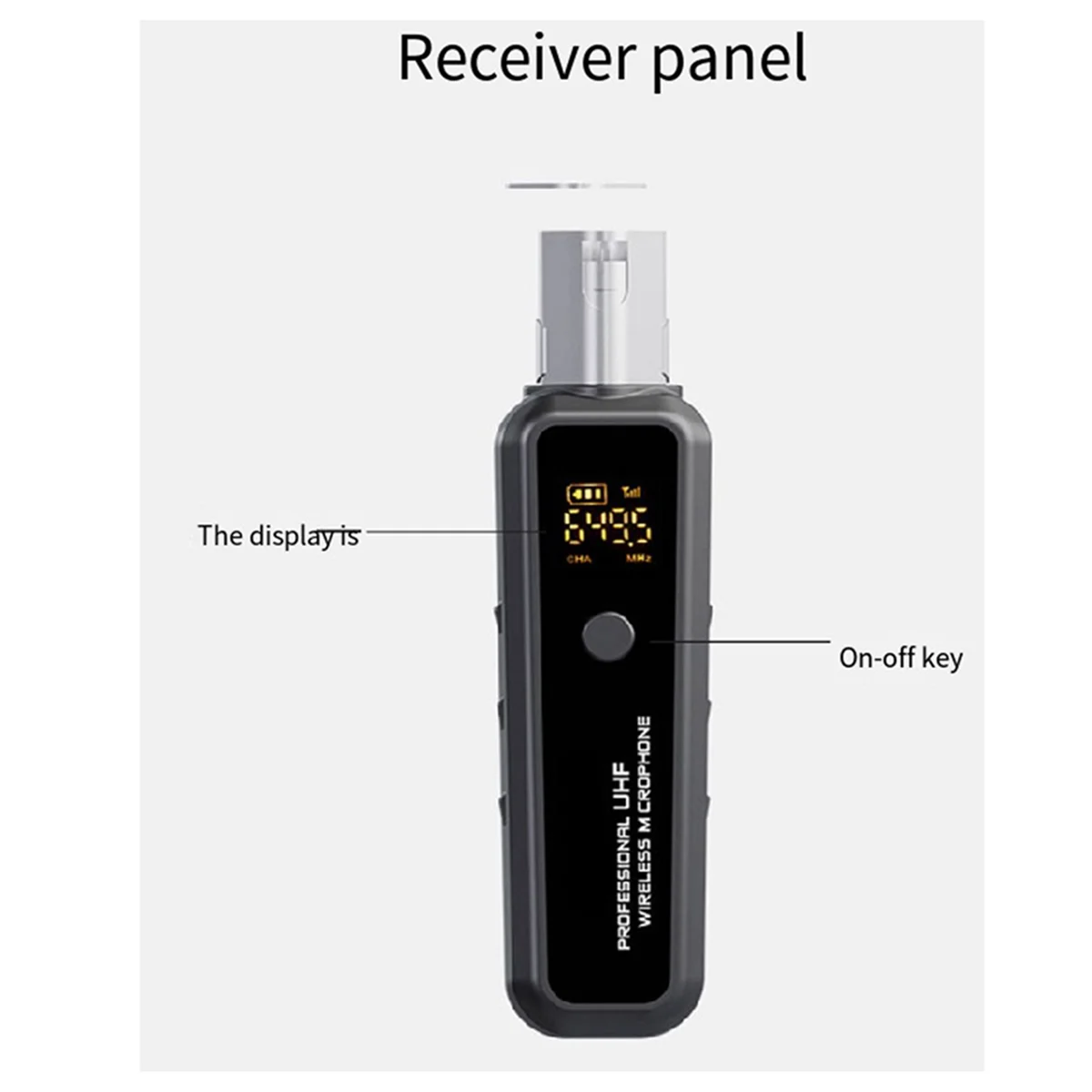 UHF Wireless Microphone Converter XLR Transmitter and Receiver for Dynamic Microphone Guitar Receiver Adapter 640-690MHz