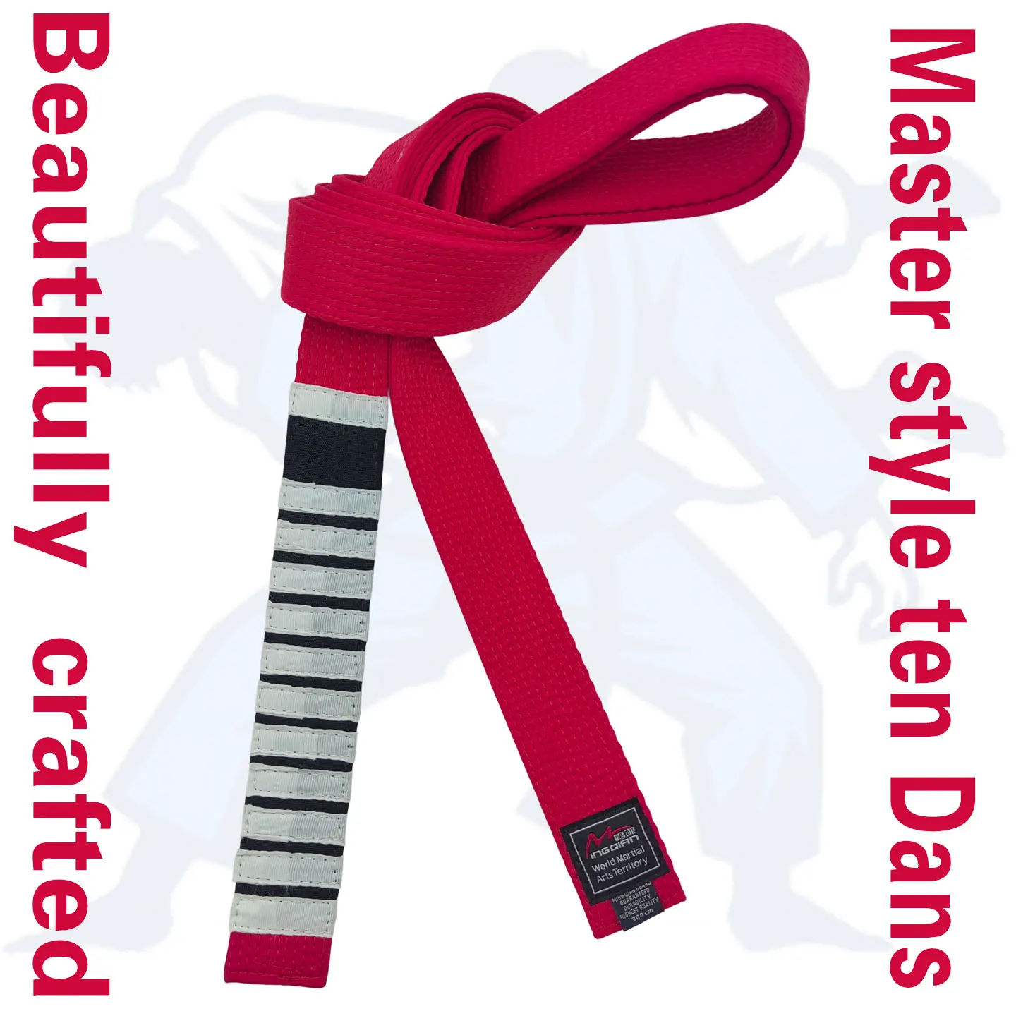 Brazilian Jiu-Jitsu red Belt BJJ Grand Master ten Dans A0 A1 A2 A3 A4 A5 Private custom embroidery name Adult  Width 4.5cm