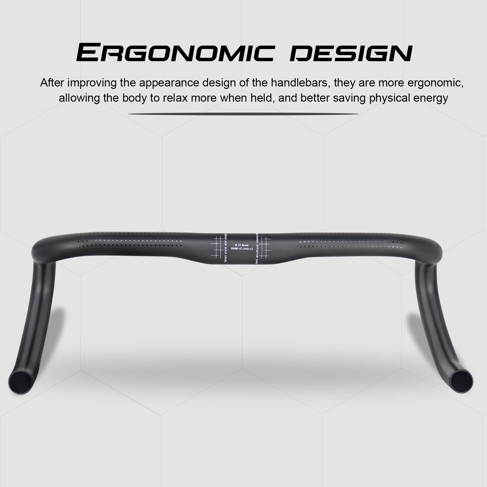 Alfa Pasca 31,8 Carbon Faser Lenker 380/400/420/440mm Drop Bent Bar Rennrad Lenker Routing Racing Fahrrad Zubehör – Detail 2