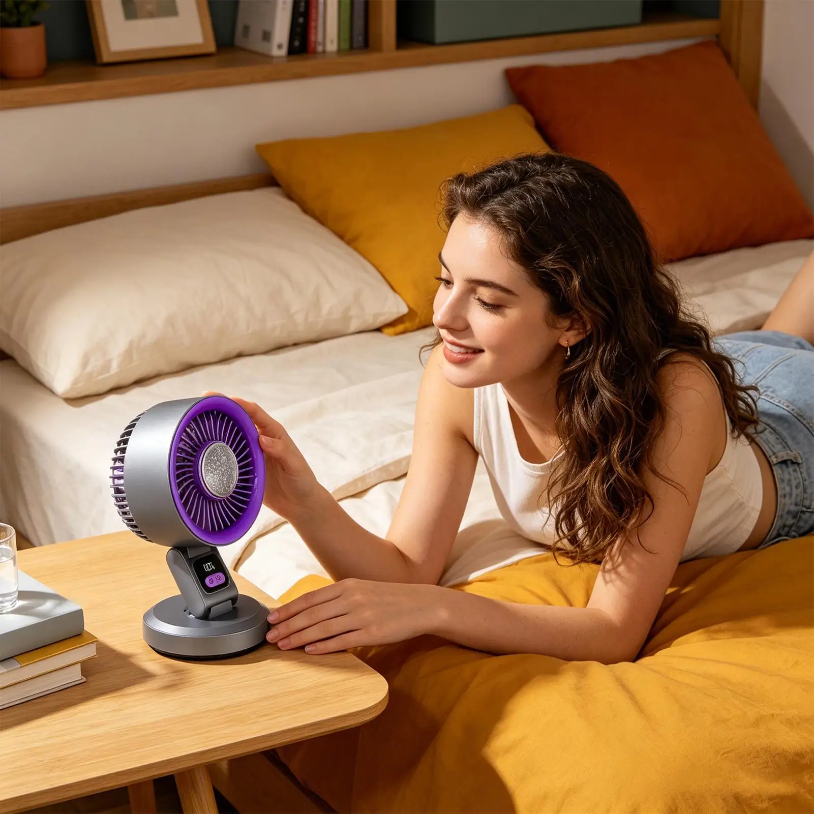 Desk Cooling Fan Rechargeable Foldable Quiet Cold Wind Blower Desk Fan With Hook For Home Office Travel Bedroom Outdoor Summer