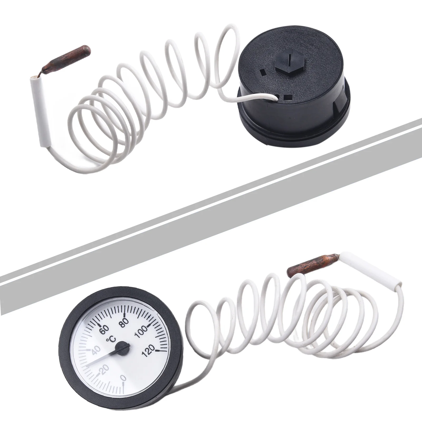 Capillary Temperature Gauge 0-120C 1m Sensor Brass For Dial Thermometer For Water Oil Boiler Heating Cooling System Monitoring T
