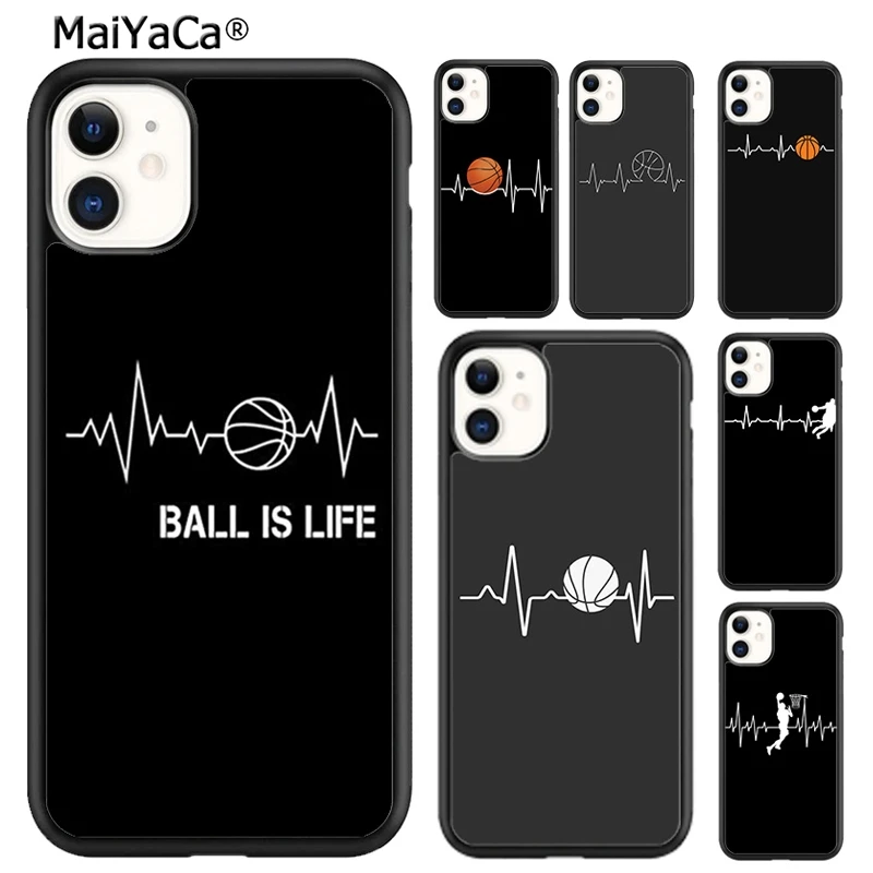 Basketball Heartbeat Heart Pulse Phone Case For iPhone 16 15 14 plus XR XS 11 12 13 pro max Shell Cover coque