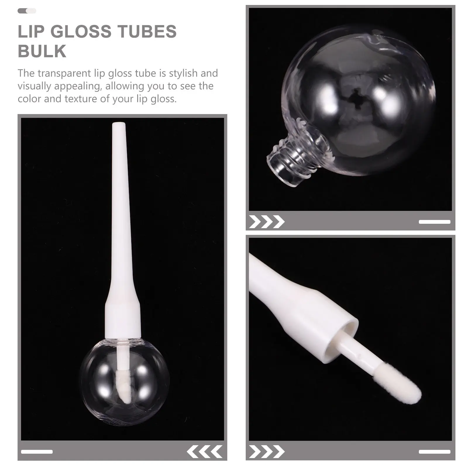 6 szt. Tubek na błyszczyk do ust w kształcie lizaka, puste, wielokrotnego użytku, plastikowe pojemniki na błyszczyk, stylowe, małe, do codziennego użytku dla kobiet.