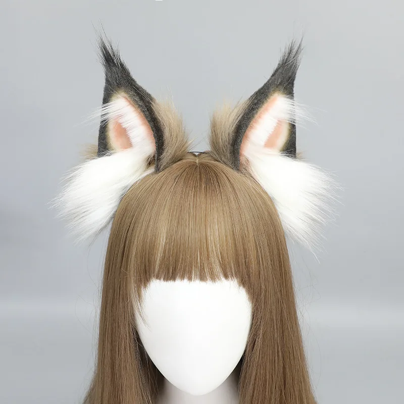 Handmade Wolf Fox Cat Ears Animal Cosplay Cute Head Accessories for Halloween