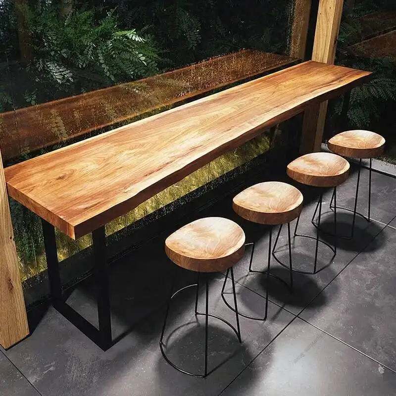 Nordic originalidade mesa de bar designers madeira maciça varanda parede avançada mesa de bar salão café taverna móveis mesa alta fybt