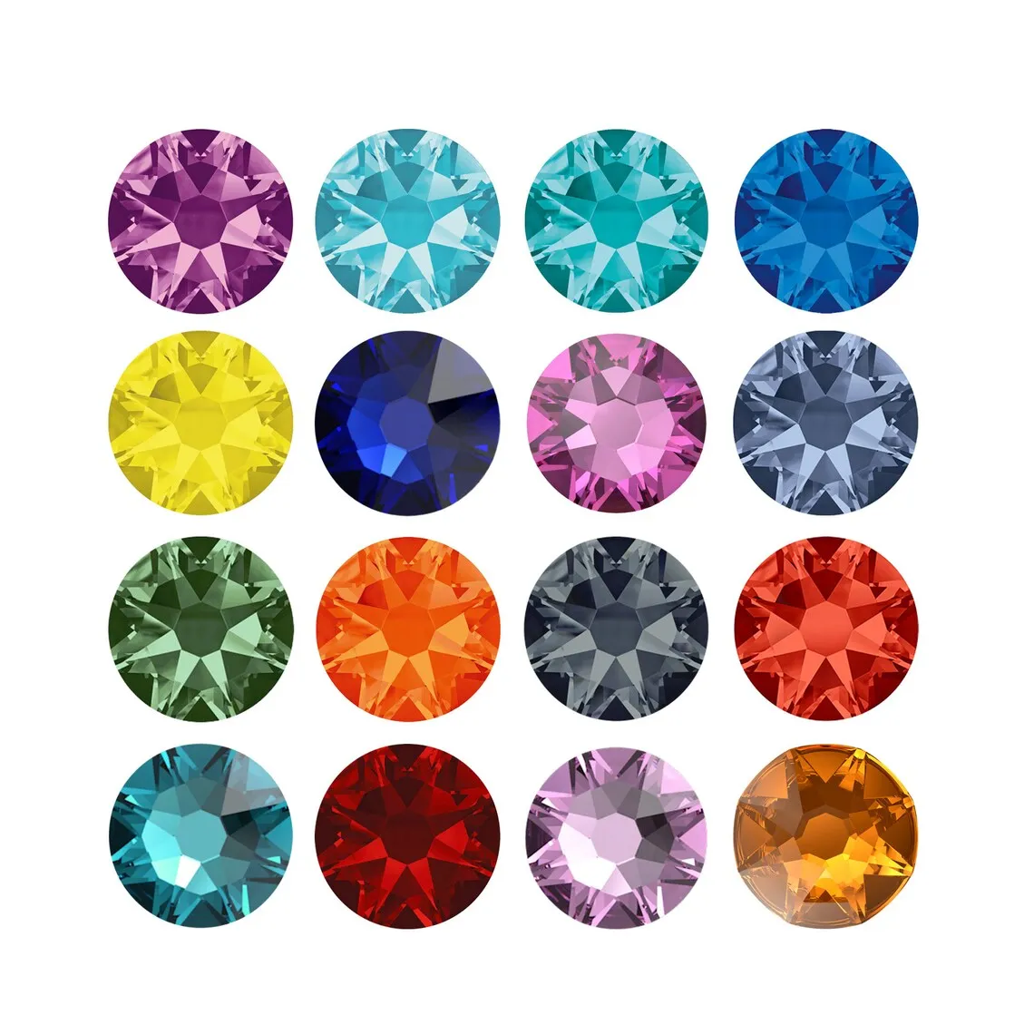NON Hot Fix Pixie Xirius 8big 8Small Strass Crystal Flat Back Stones Article Glass Rhinestone Beads For Nails Craft Garment