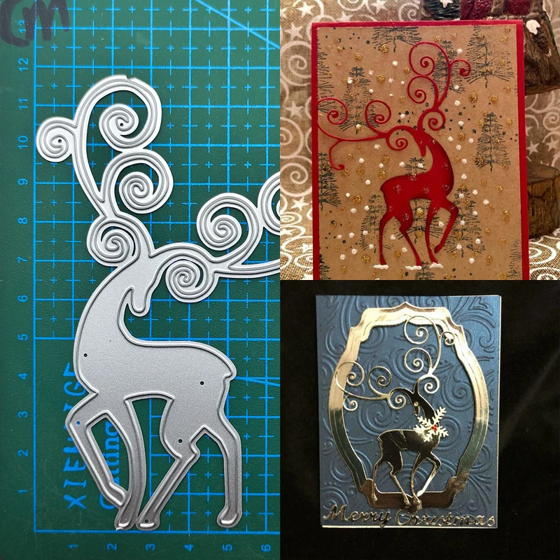 Christmas deer metal cutting die mould scrapbook decoration embossed photo album decoration card making