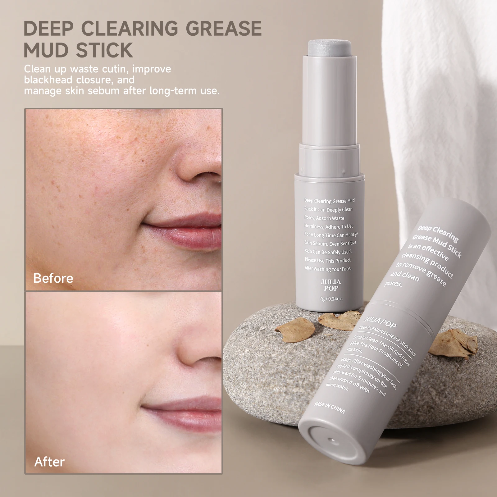 Deep Facial Cleansing Stick Pore Purifying Cleanser Gentle Cleaning Sensitive Skin Eyes Oil Control