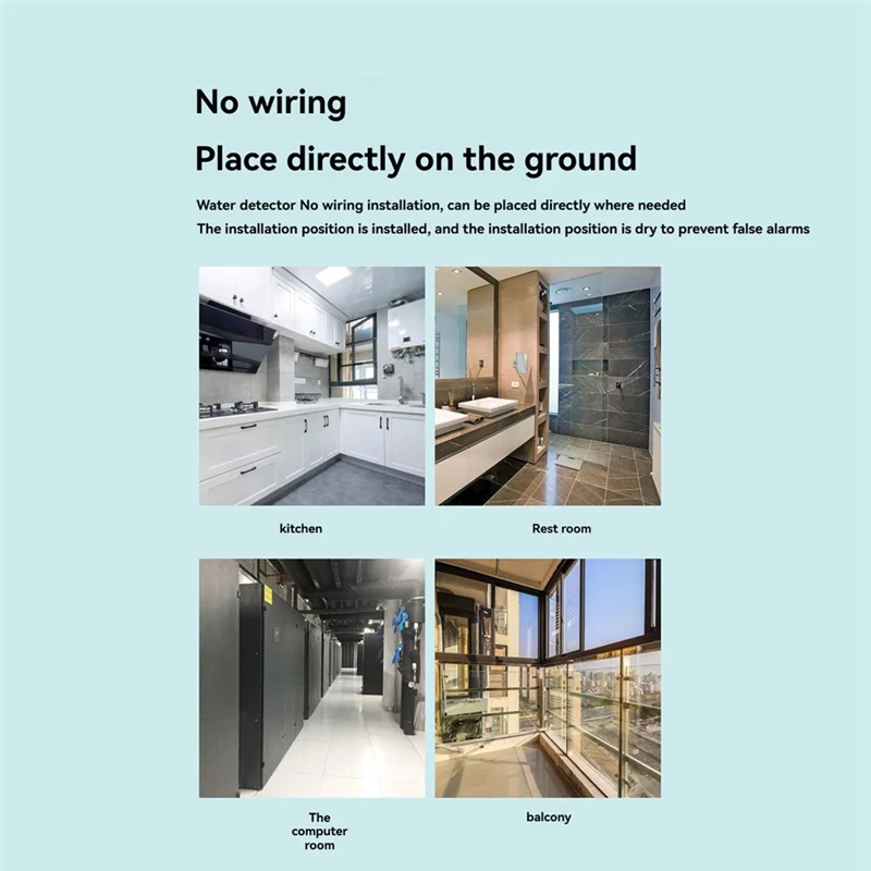 AAAEL-Tuya WIFI Water Sensor เครื่องตรวจจับน้ํารั่ว 90Db High Pitch Alarm สําหรับห้องครัวห้องน้ํา Basemen