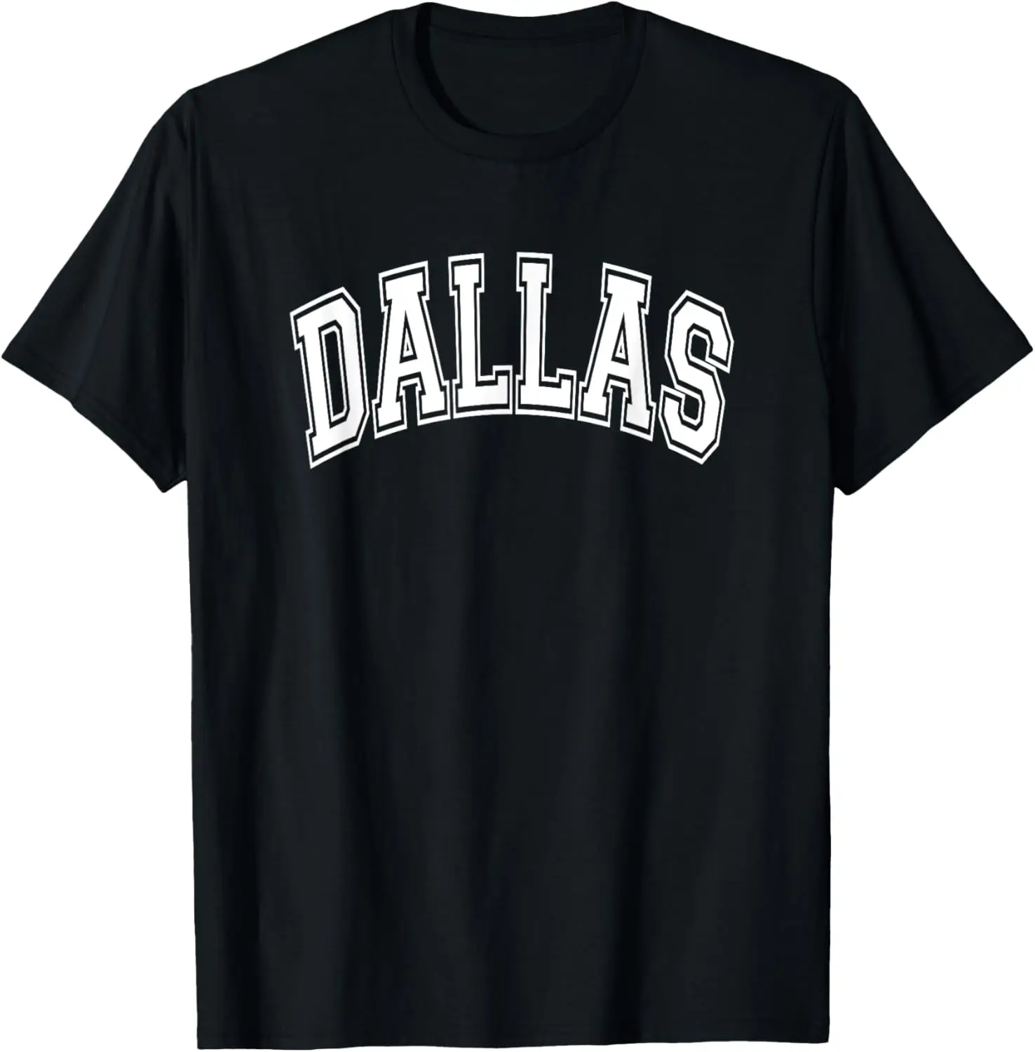 Dallas Arched White Text T-Shirt