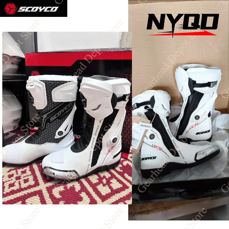 Professional Motorcycle Racing Track Riding Boots Anti‑Slip Anti‑Fall Protective Riding Shoes 39‑45 Modification Accessories