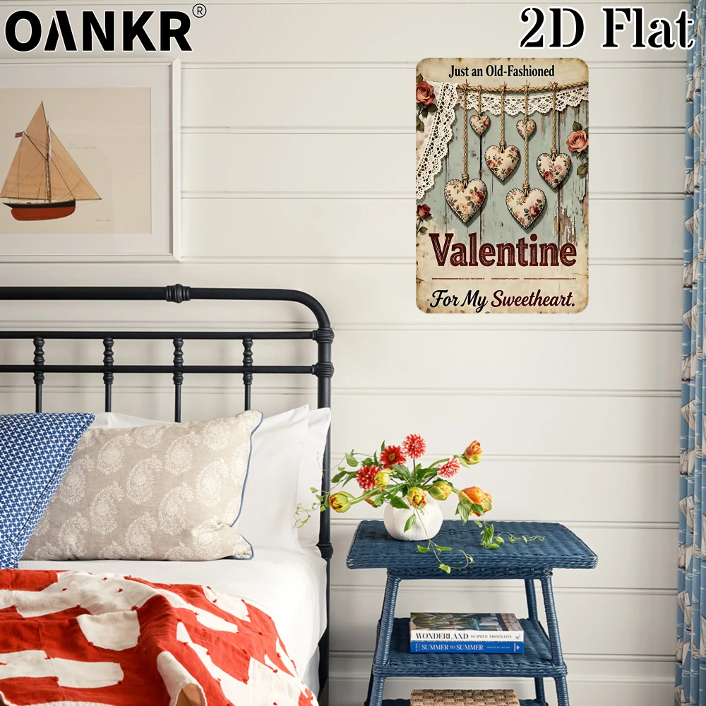 Vintage Sweet Decor Poster Metal Tin Sign, Ideal Gift 12x8 Inch, Valentine Retro Metal Signs for Cave Bedroom Home Wall Decor
