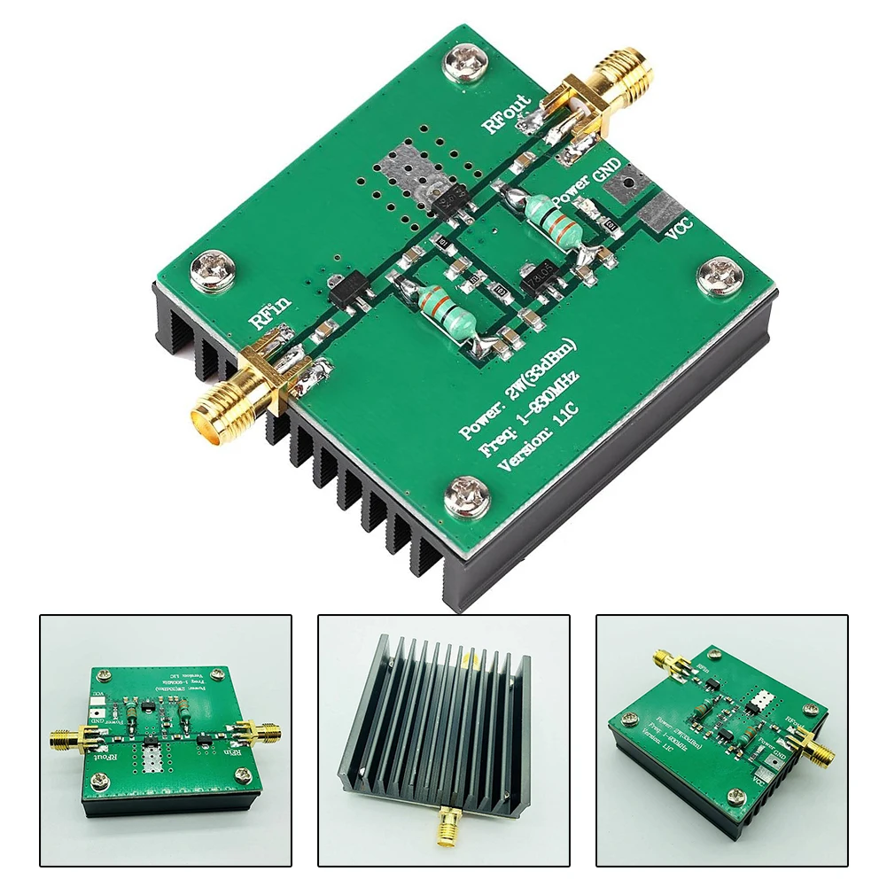 

1pcs 1-930MHz Frequency 2.0W RF Power Booster Module For Amateur Radio Replacement Electronic Component Accessories