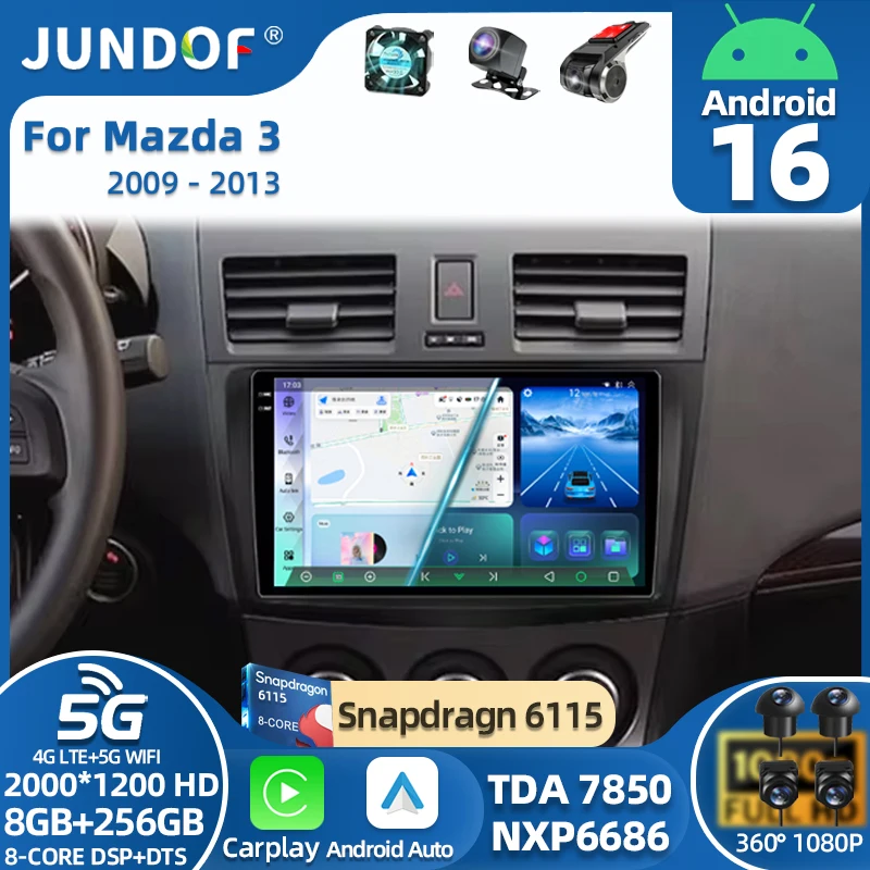 

Android 16 For Mazda 3 2009-2013 Video Player Car Radio Multimedia Stereo Navigation Carplay Speakers Head Unit Audio GPS 2 Din