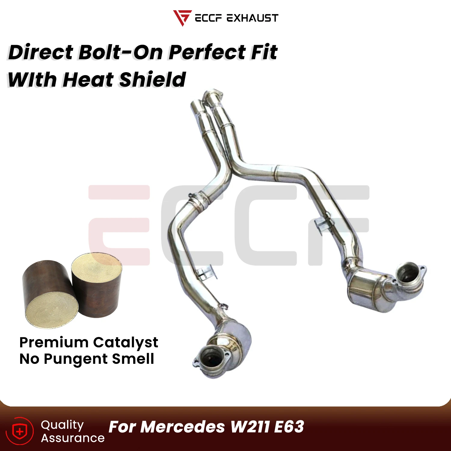 

Sporty Downpipe For Mercedes W211 E63 Aggressive Exhaust Sound Performance Upgrade Plug and Play