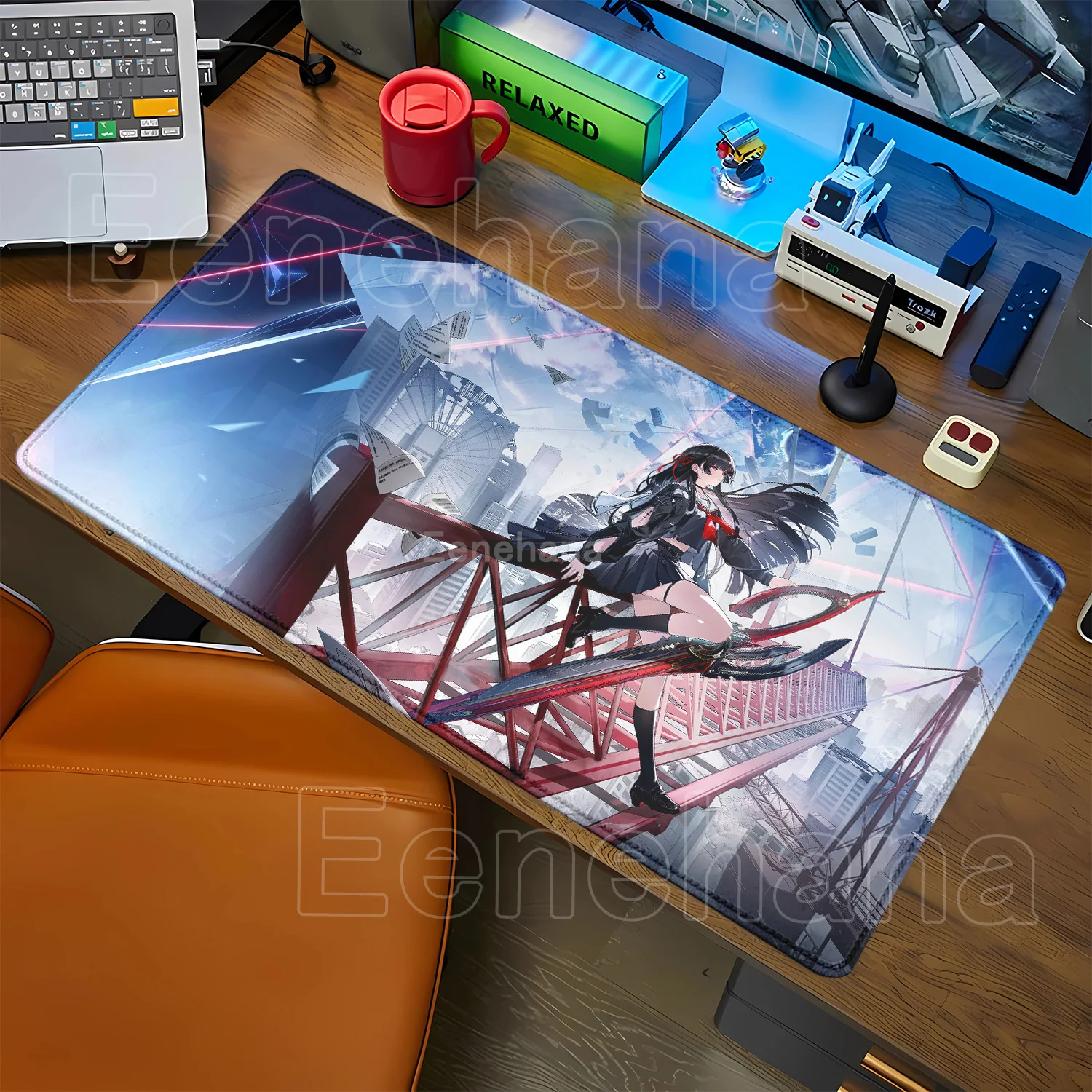 Podkładka pod mysz Chisa Nowa Rola Kawaii Gaming Wuthering Waves Śliczna Anime Girl Antypoślizgowa Gumowa Podkładka pod Klawiaturę z Nadrukiem HD Mata na Biurko — zdjęcie produktu 2