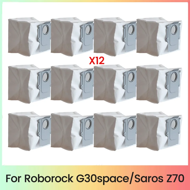 N83R أكياس الغبار ل Roborock Saros Z70 / G30space ملحقات المكنسة الكهربائية استبدال أكياس القمامة غير المنسوجة 12 قطعة