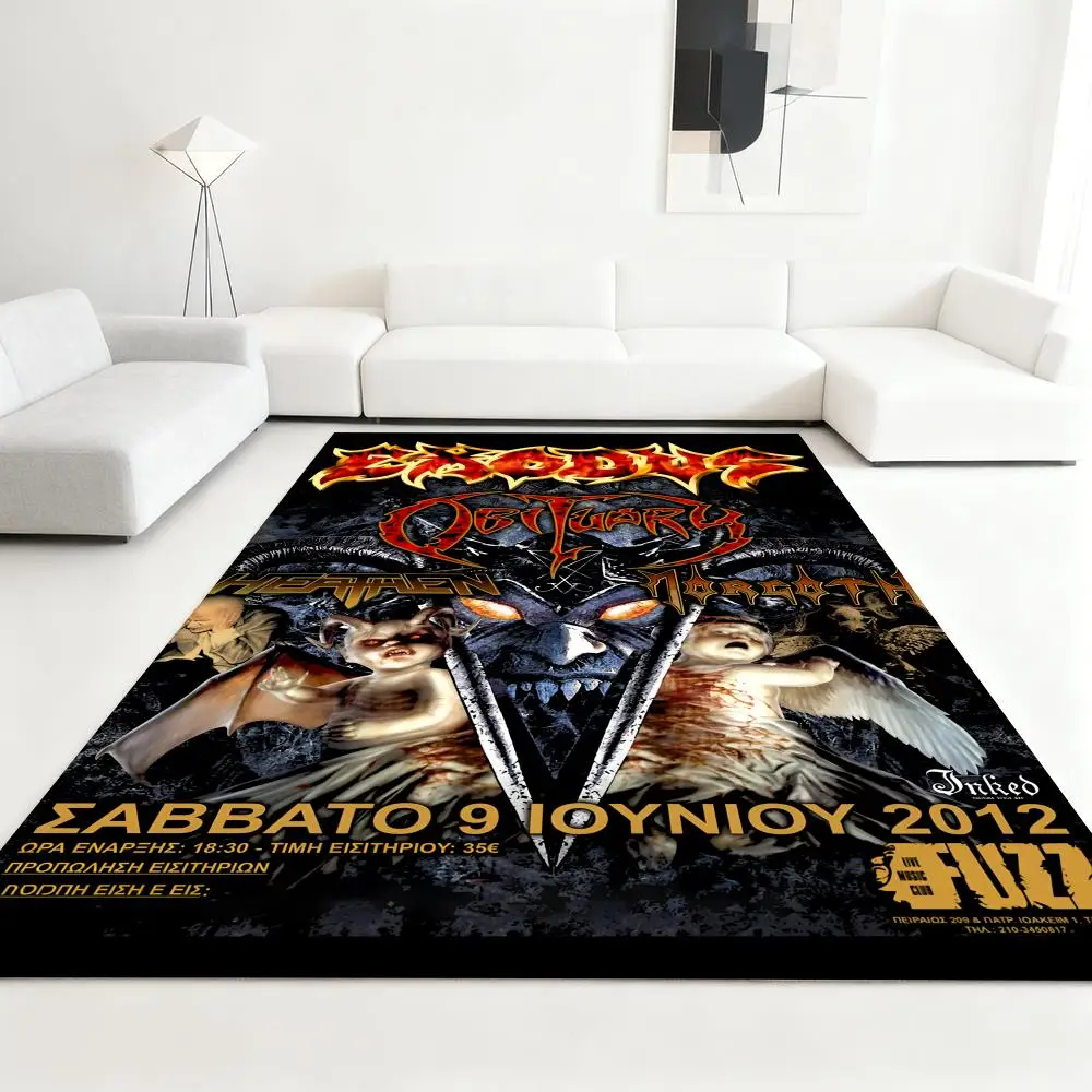 

cool Rock Band-E-Exoduss Floor Mat Soft Thickened Absorbent Non-Slip Bedroom Living Room Door Mat Home Decor Flannel Rugs