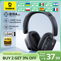 Baseus Bowie 30 Max Bluetooth Headphones 45dB Noise Cancellation Hi-res LDAC Over Ear Headset 3D Spatial Audio Wireless Earphone
