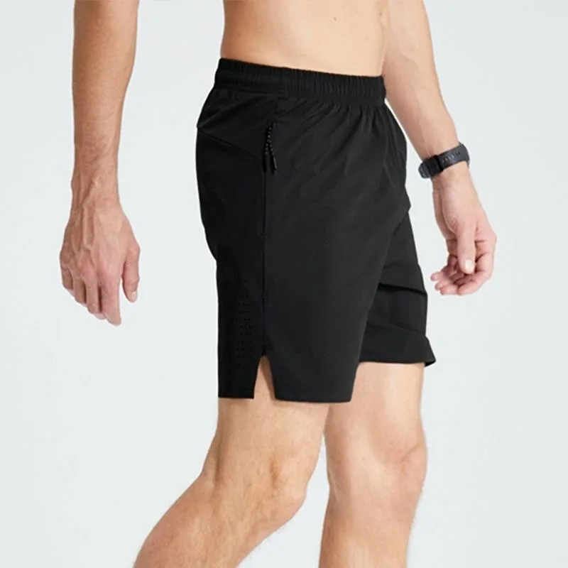 

Мужские летние спортивные быстросохнущие шорты, повседневные водонепроницаемые шорты для бега с карманами на молнии, дышащие, для мужчин