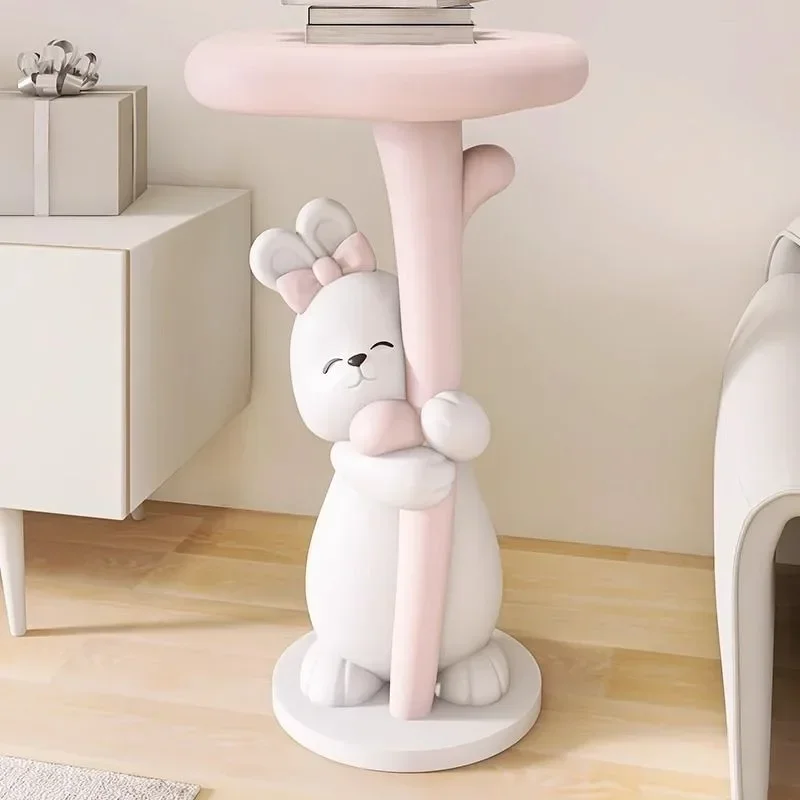 *Re Cute Rabbit Large Floor-standing Ornaments Tray Living Room Sofa Shelf Decoration Living Room Decoration~