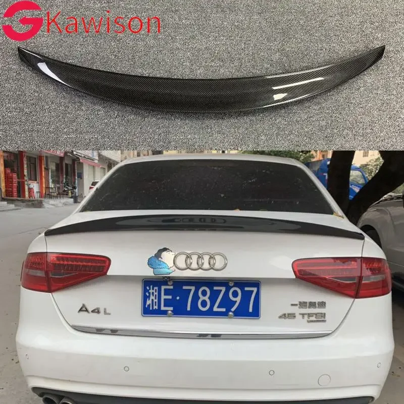 S4 HK Style Carbon Fiber Rear Spoiler Wing for Audi A4 S4 B8 B8.5 4Door 2009 - 2016